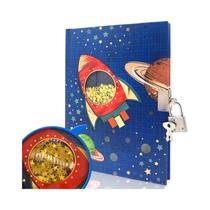 Diário com fechadura e chaves, caderno fofo secreto de 160 páginas para crianças pequenas