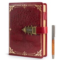 Diario con Cerradura WEMATE A5 260 Páginas con Bolígrafo y Caja de Regalo Rojo