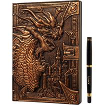 Diário de caderno DND LYNX de 200 páginas com capa 3D Bronze Dragon