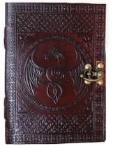 Diário de couro Jaald Dragon 18cm Grimoire Book of Shadows Diário de couro Jaald Dragon 18cm Grimoire Book of Shadows
