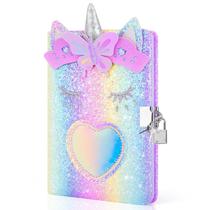 Diário de unicórnio homicozy Kids Journal com cadeado de 160 páginas Diário de unicórnio homicozy Kids Journal com cadeado de 160 páginas