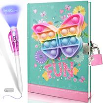 Diário GINMLYDA Pop Girls com cadeado e caneta de tinta invisível 19x14cm