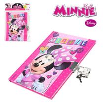 Diário Infantil com Cadeado e 60 Páginas Minnie Mouse Disney 18x13 cm - KOPECK