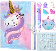 Diário JYPLKCMT Pelúcia com Cadeado para Meninas - Inclui Brinquedos e Bolsa