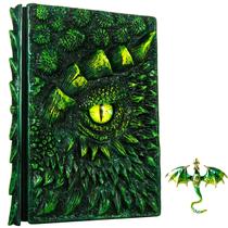 Diário LZLighActor 3D Dragon Eye gravado em relevo A4/A5 verde