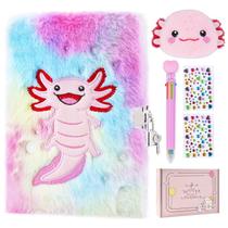 Diário PJDRLLC Axolotl com cadeado para menina de 8 a 10 anos