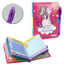 Diário Secreto 48 FL com Caneta Mágica P Unicórnio - Tudo em Caixa