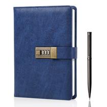 Diario WEMATE A5 con Cerradura de Cuero PU 240 Páginas Azul