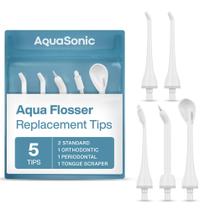 Dicas de substituição Aquasonic Aqua Flosser 5 Tips White Dicas de substituição Aquasonic Aqua Flosser 5 Tips White