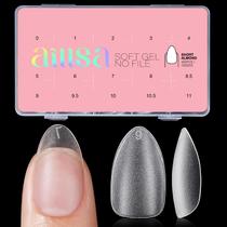 Dicas de unhas AILLSA Short Ammond 450 unidades de gel macio de dupla face Dicas de unhas AILLSA Short Ammond 450 unidades de gel macio de dupla face