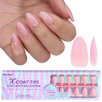 Dicas de unhas Bartbox XCOATTIPS Gel natural curto rosa amêndoa Dicas de unhas Bartbox XCOATTIPS Gel natural curto rosa amêndoa
