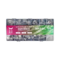 Dicas De Unhas De Gel Macias Extra Curtas Em Forma De Amêndoa 600pcs Meio Foscas Meio Cobertas Unhas