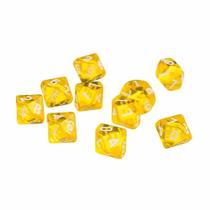 Dice D10 poliédrico de 10 lados, acrílico, 10 peças - amarelo