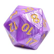 Dice Handan D20 poliédrico gigante 55 mm acrílico roxo-pérola