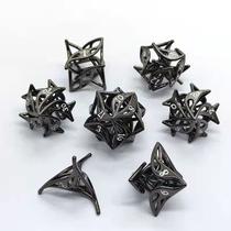 Dice Set Metal DND para jogos de mesa com estojo porta-dados Dice Set Metal DND para jogos de mesa com estojo porta-dados