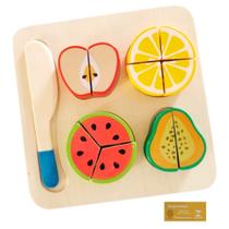 Didaticos Aprenda Brincando Frutas DM Toys Jogo de Encaixar Madeira Brinquedo Pedagogico