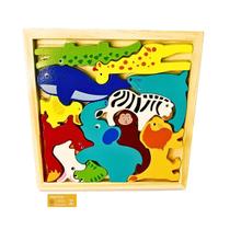 Didaticos Aprenda Brincando Quebra Cabeca Animais Diversos DM Toys Brinquedo Pedagogico Recreativo