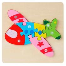 Didaticos Aprenda Brincando Veiculos Aviao DM Toys Jogo Encaixar Madeira Quebra Cabeca Brinquedo