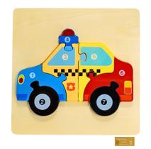 Didaticos Aprenda Brincando Veiculos Policia DM Toys Jogo Encaixar Madeira Quebra Cabeca Brinquedo
