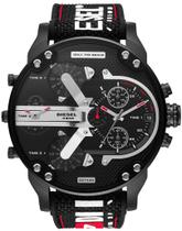 Diesel Mr. Daddy 2.0 Quartz Black Dial Relógio com pulseira de nylon preto para homens DZ7433 Original na caixa Original com NFe Diesel Mr. Daddy 2.0 Quartz Black Dial Relógio com pulseira de nylon preto para homens DZ7433 Original na caixa Original com NFe