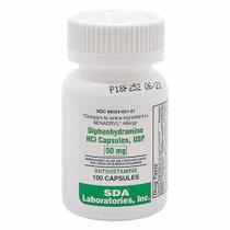 Difenidramina HCL 100 Cápsulas - Kit com 6 Frascos da SDA Labs