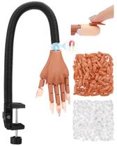 Difeno manual Nail Practice para acrílico com 200 pontas de unhas Difeno manual Nail Practice para acrílico com 200 pontas de unhas