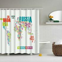 Diferente Mapa do Mundo Padrão Chuveiro Cortinas Impresso Banheiro
