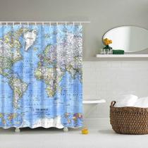Diferente Mapa do Mundo Padrão Chuveiro Cortinas Impresso Banheiro