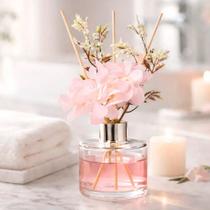 Difusor 130ml Frasco Vidro Aromatizador de Ambiente Decoração Orquídea Lavabo Banheiro Pia Difusor 130ml Frasco Vidro Aromatizador de Ambiente Decoração Orquídea Lavabo Banheiro Pia
