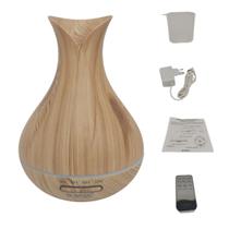 Difusor Aromaterapia Ultrassônico 400 ML Cromoterapia Led 7 cores Cor:Madeira Clara