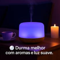 Difusor Aromático Ultrassônico Com Controle e Luz LED 7 Cores 2 em 1 Umidificador Aromatizador