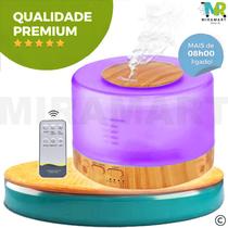 Difusor Aromatizador 500ml de Controle Remoto Elétrico Led 7 Cores Bivolt Luminaria Humidificador Ultrassonico Ambiente Casa óleos essenciais