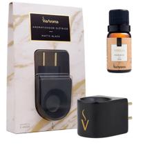 Difusor Aromatizador Elétrico Porcelana Black Via Aroma com Essencia Vanilla Difusor Aromatizador Elétrico Porcelana Black Via Aroma com Essencia Vanilla