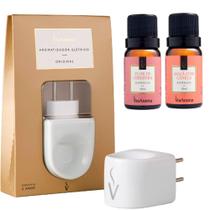 Difusor Aromatizador Elétrico Porcelana Via Aroma com Essencia Maçã com Canela e Flor de Cerejeira
