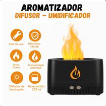 Difusor Aromatizador Flame Umidificador Ar Óleos Essenciais ideal para aromaterapia