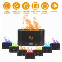 Difusor Aromatizador Flame Umidificador Ar Óleos Essenciais ideal para relaxar
