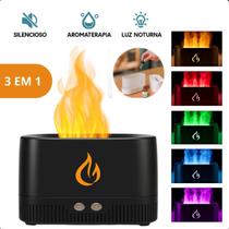 Difusor Aromatizador Flame Umidificador Ar Óleos Essenciais silencioso prático
