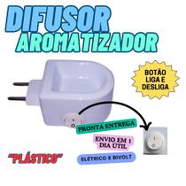 Difusor Aromatizador Plástico Elétrico com Botão Liga e Desliga Tipo Via Aroma