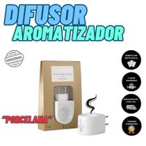 Difusor Aromatizador Porcelena Branco Elétrico Bivolt Óleos Essenciais Via Aroma