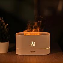 Difusor Aromatizador Umidificador Ultrassônico de Óleos Essenciais c/ Efeito Lareira Chama Fogo LED Decoração