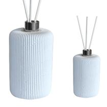 Difusor De Ambiente Com Varetas De Fibra Redondo Listrado Artesanal De Cimento Com Granilite Difusor De Ambiente Com Varetas De Fibra Redondo Listrado Artesanal De Cimento Com Granilite