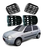 Difusor De Ar Lateral E Central Renault Clio Sedan 2000 Diante Kit 4 peças Difusor De Ar Lateral E Central Renault Clio Sedan 2000 Diante Kit 4 peças