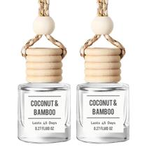 Difusor de Ar para Carro 2 Unidades Sabor Coco e Bambu Aroma Natural