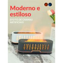 Difusor de Aromas Circular e Umidificador Ultrassônico Efeito de Chamas Madeira Óleo Essencial