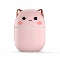 Difusor De Aromas Eletrico Aromatizador Gatinho Rosa Umidificador Ar 250ml