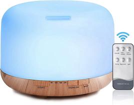 Difusor De Aromas, Umidificador De Ar Ultra-Sônico 500Ml, Difusor De Óleo Essencial, Abajur Led, (Madeira) KP-1780