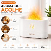 Difusor de Aromas Umidificador Efeito Chama Elétrico Ultrassônico Efeitos LED Aromaterapia (Branco) Difusor de Aromas Umidificador Efeito Chama Elétrico Ultrassônico Efeitos LED Aromaterapia (Branco)