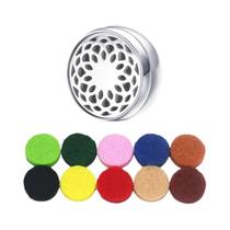 Difusor De Aromaterapia Facial Unissex Em Aço Inoxidável Com Clipe, Locket De Óleo Essencial, Broche Difusor De Aromaterapia Facial Unissex Em Aço Inoxidável Com Clipe, Locket De Óleo Essencial, Broche