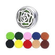 Difusor De Aromaterapia Facial Unissex Em Aço Inoxidável Com Clipe, Locket De Óleo Essencial, Broche Difusor De Aromaterapia Facial Unissex Em Aço Inoxidável Com Clipe, Locket De Óleo Essencial, Broche