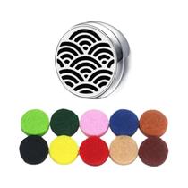 Difusor De Aromaterapia Unissex Em Aço Inoxidável Com Clipe Para Óleo Essencial, Broche Magnético,